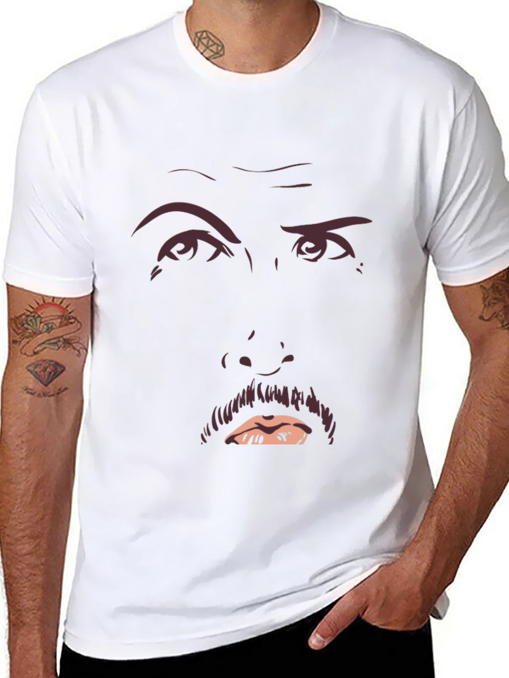 Funny Face Graphic Tee - Mens Black T-Shirt