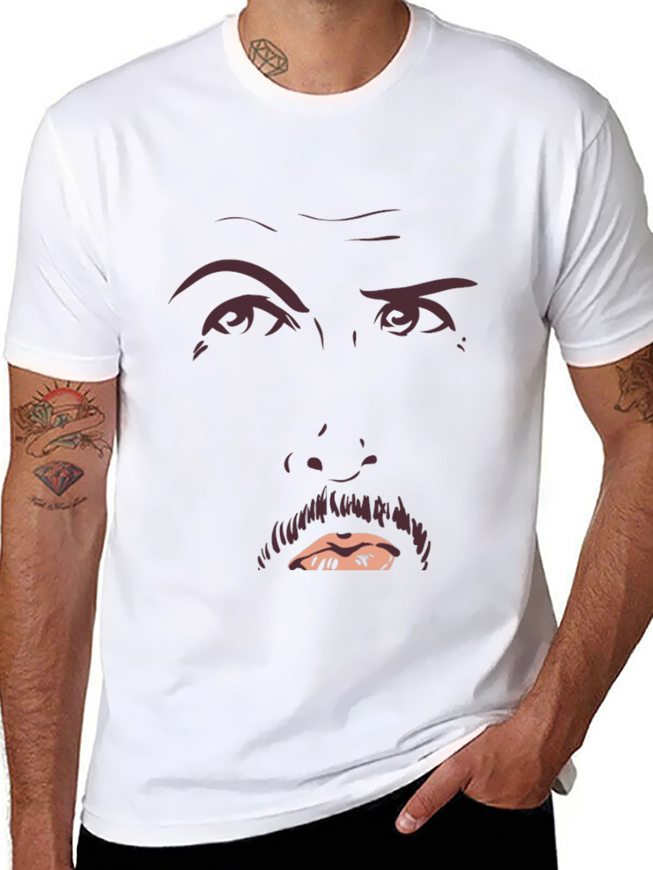Funny Face Graphic Tee - Mens Black T-Shirt