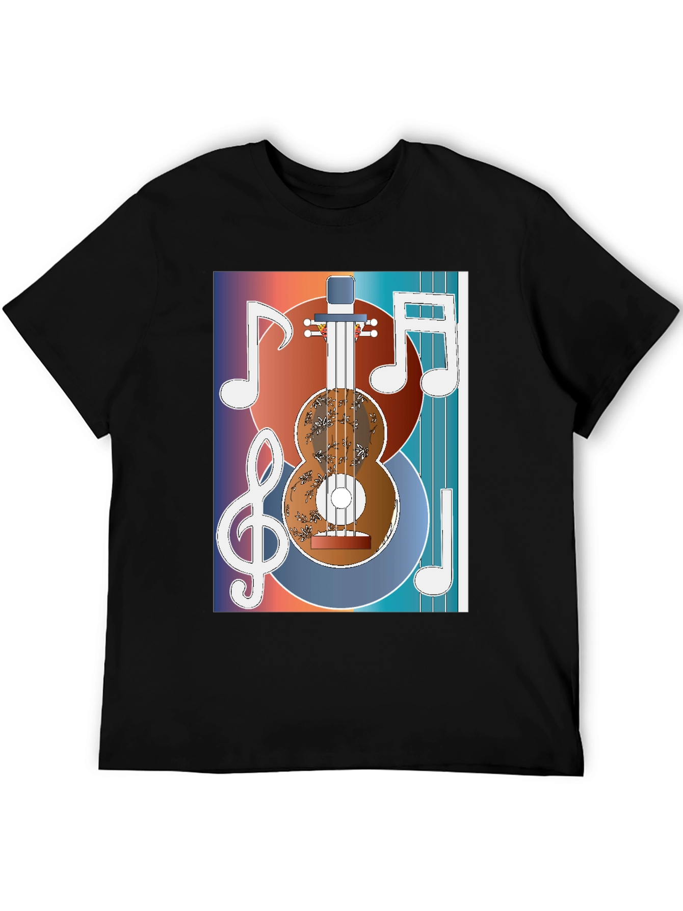 Guitar Music Graphic T-Shirt - Artistic Musician Tee