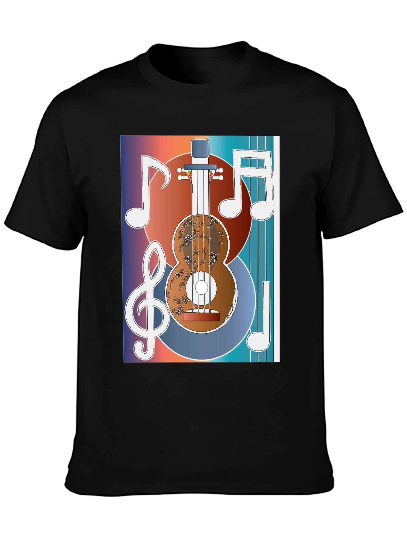 Guitar Music Graphic T-Shirt - Artistic Musician Tee