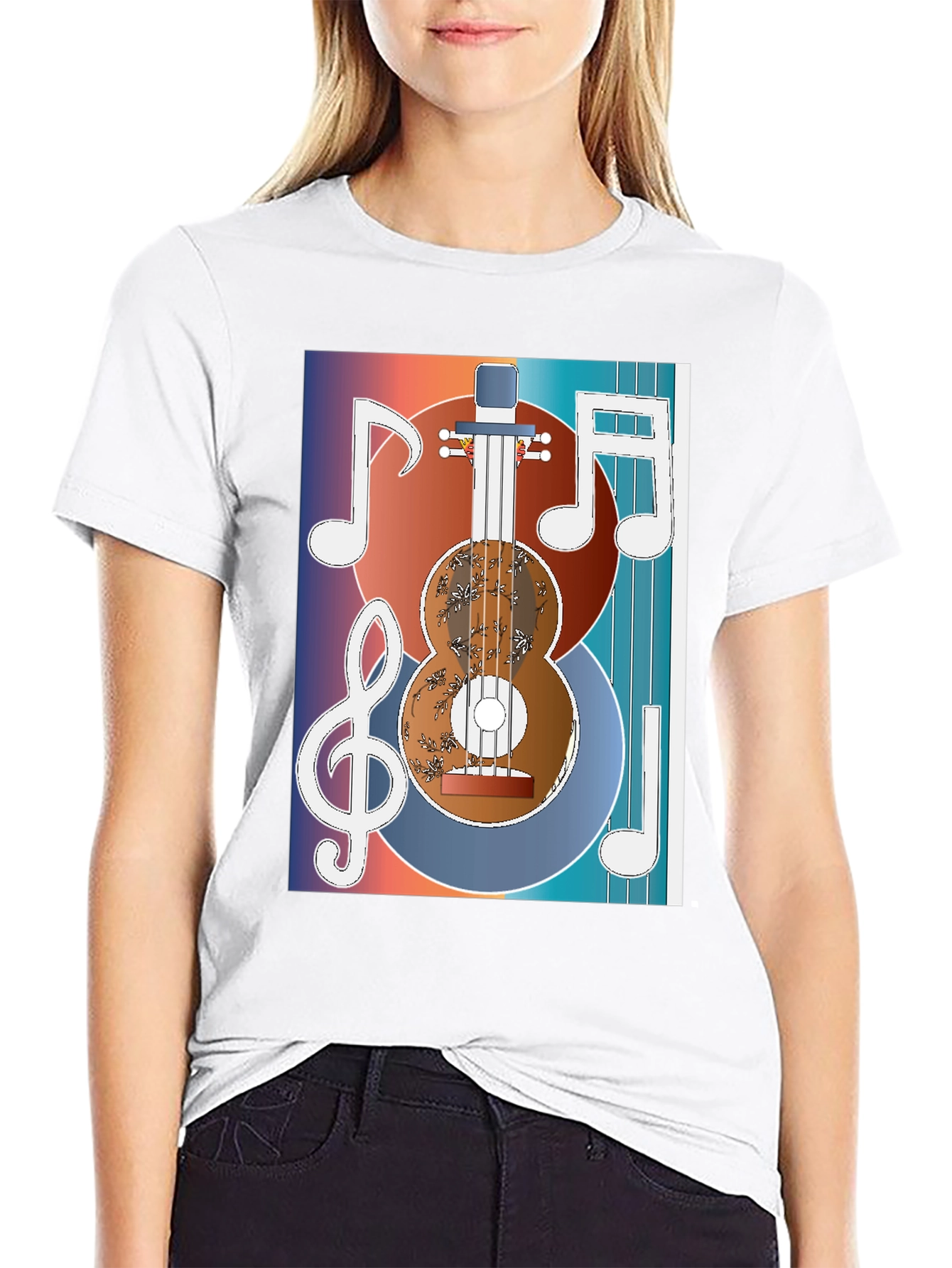 Guitar Music Graphic T-Shirt - Artistic Musician Tee