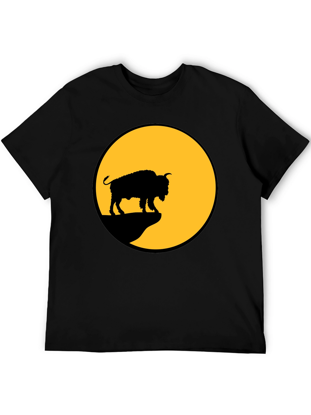 Bison Silhouette T-Shirt - Black Tee