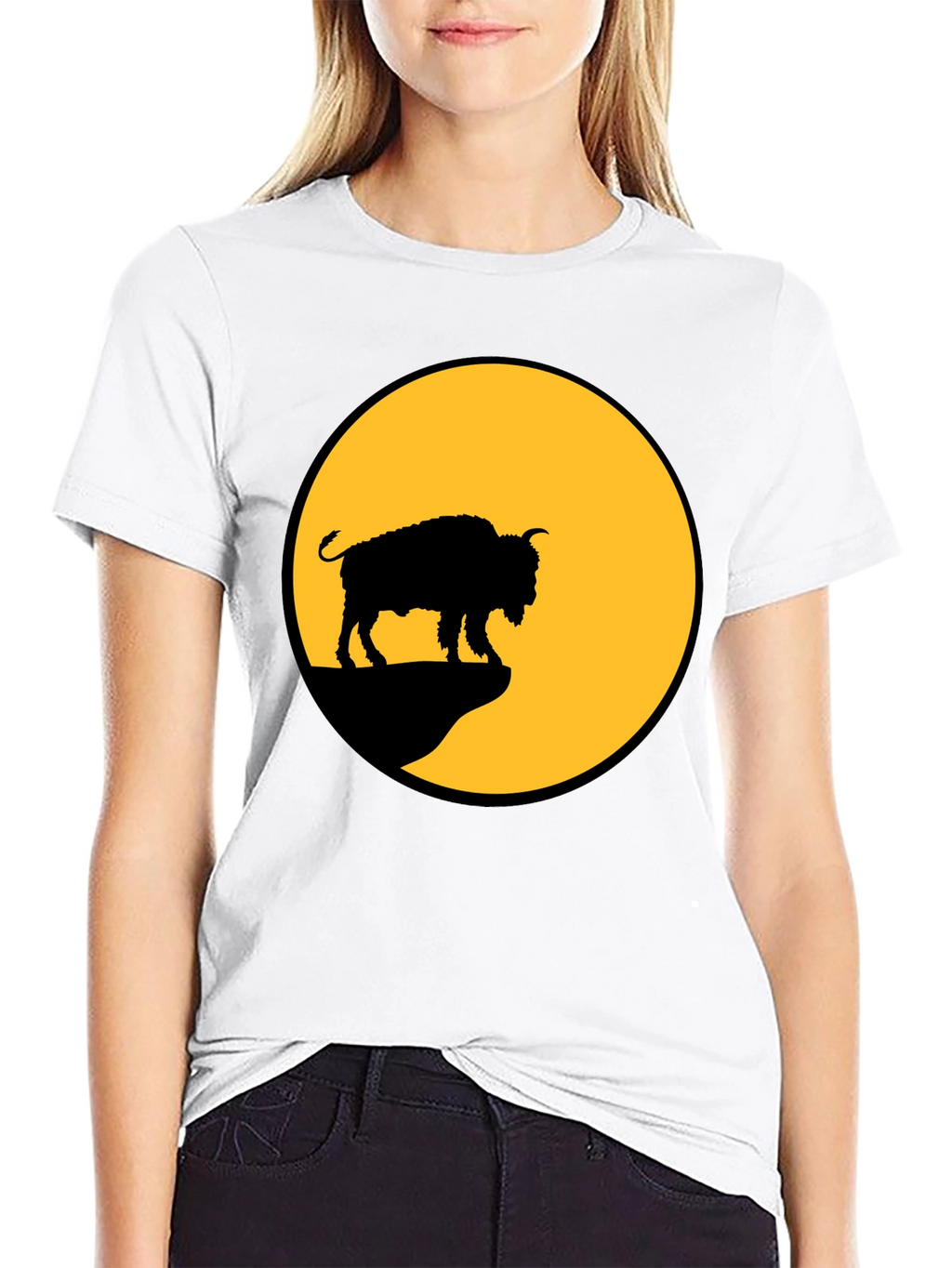 Bison Silhouette T-Shirt - Black Tee
