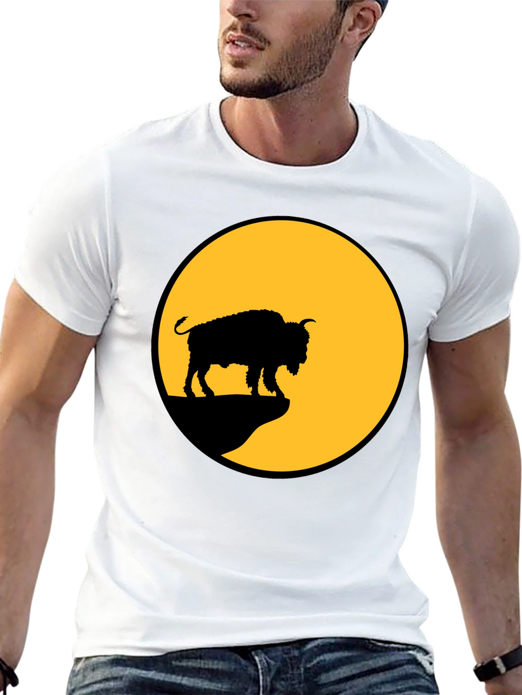 Bison Silhouette T-Shirt - Black Tee