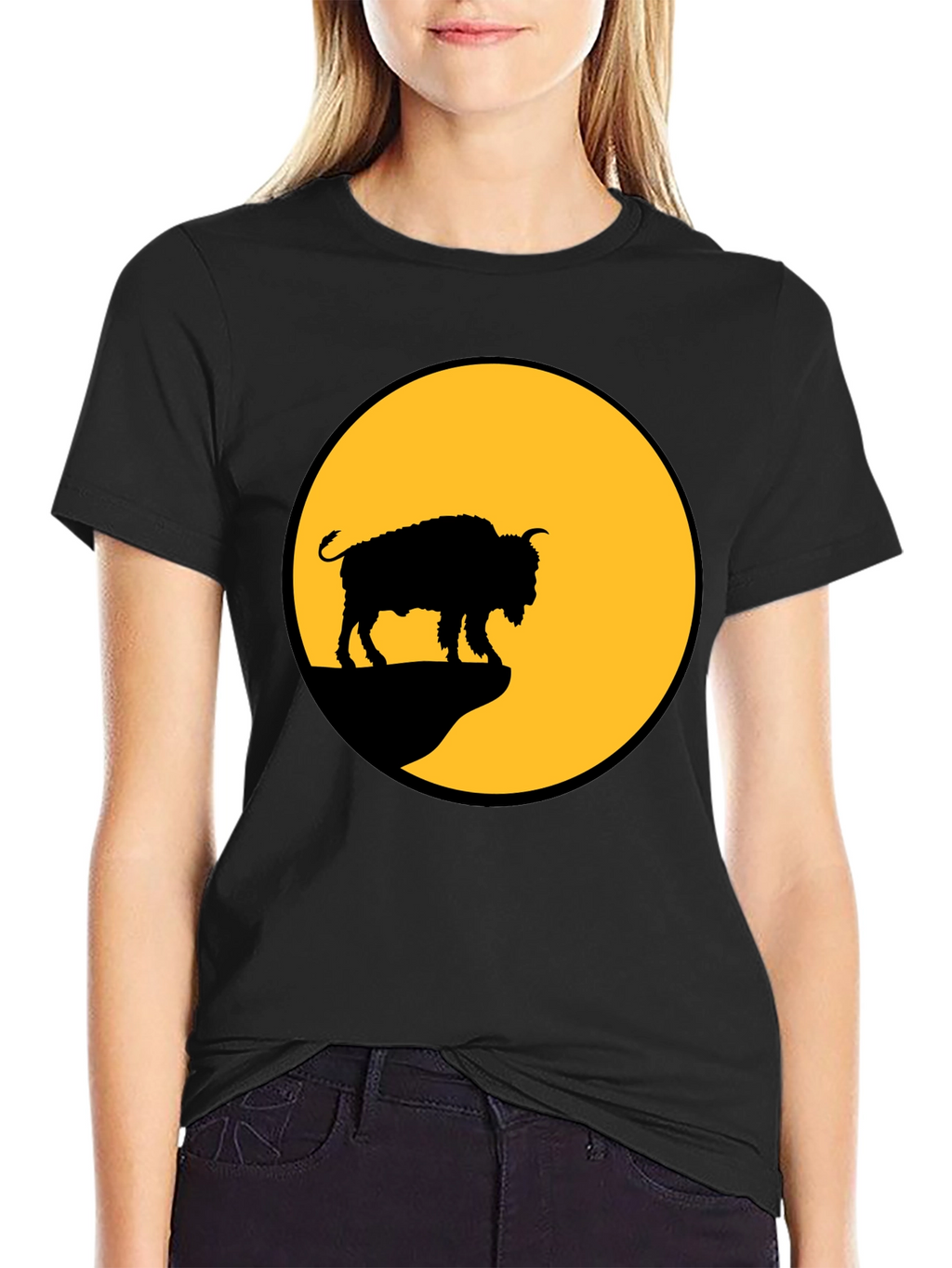 Bison Silhouette T-Shirt - Black Tee