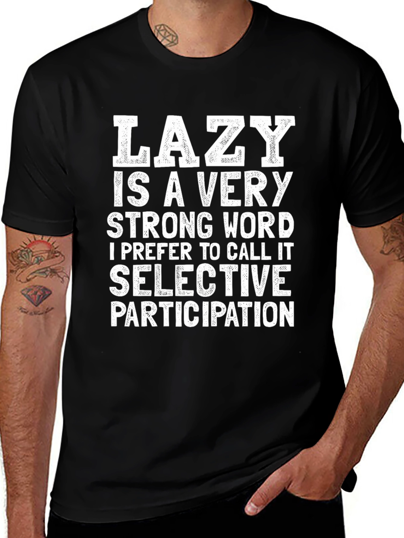 Lazy? Funny Graphic T-Shirt - Selective Participation Tee