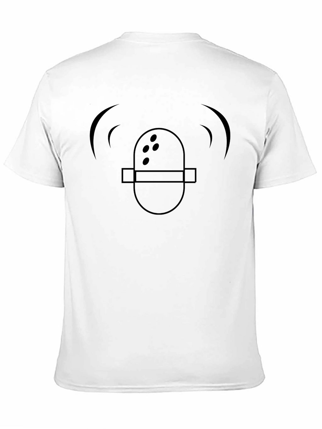 Black T-Shirt with Retro Microphone Design