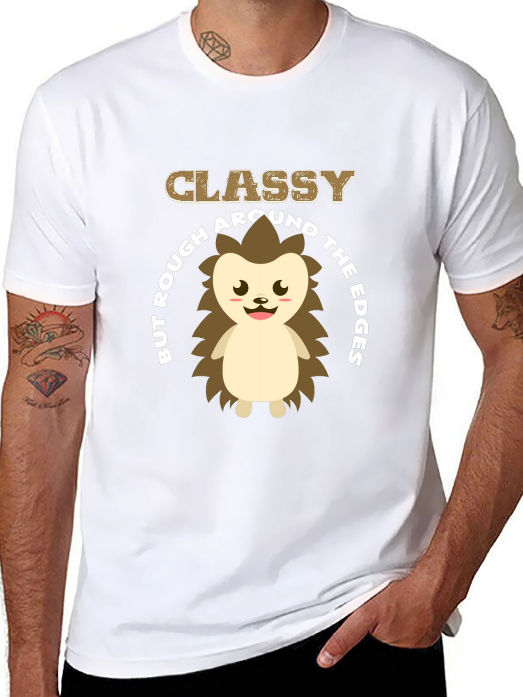 Classy But Rough Hedgehog Graphic T-Shirt