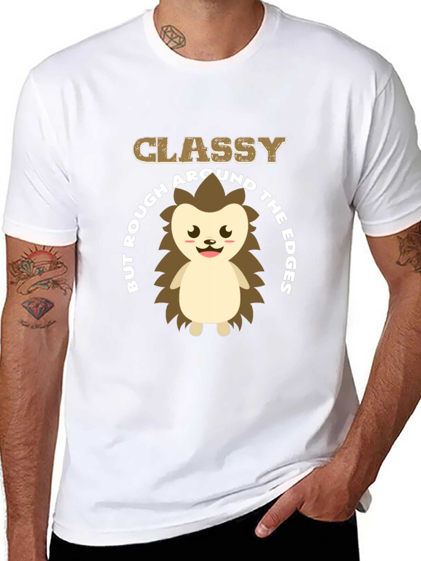 Classy But Rough Hedgehog Graphic T-Shirt