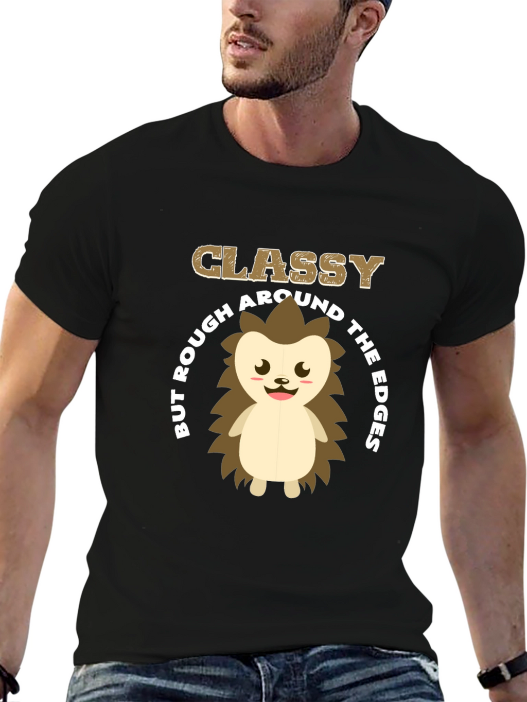 Classy But Rough Hedgehog Graphic T-Shirt