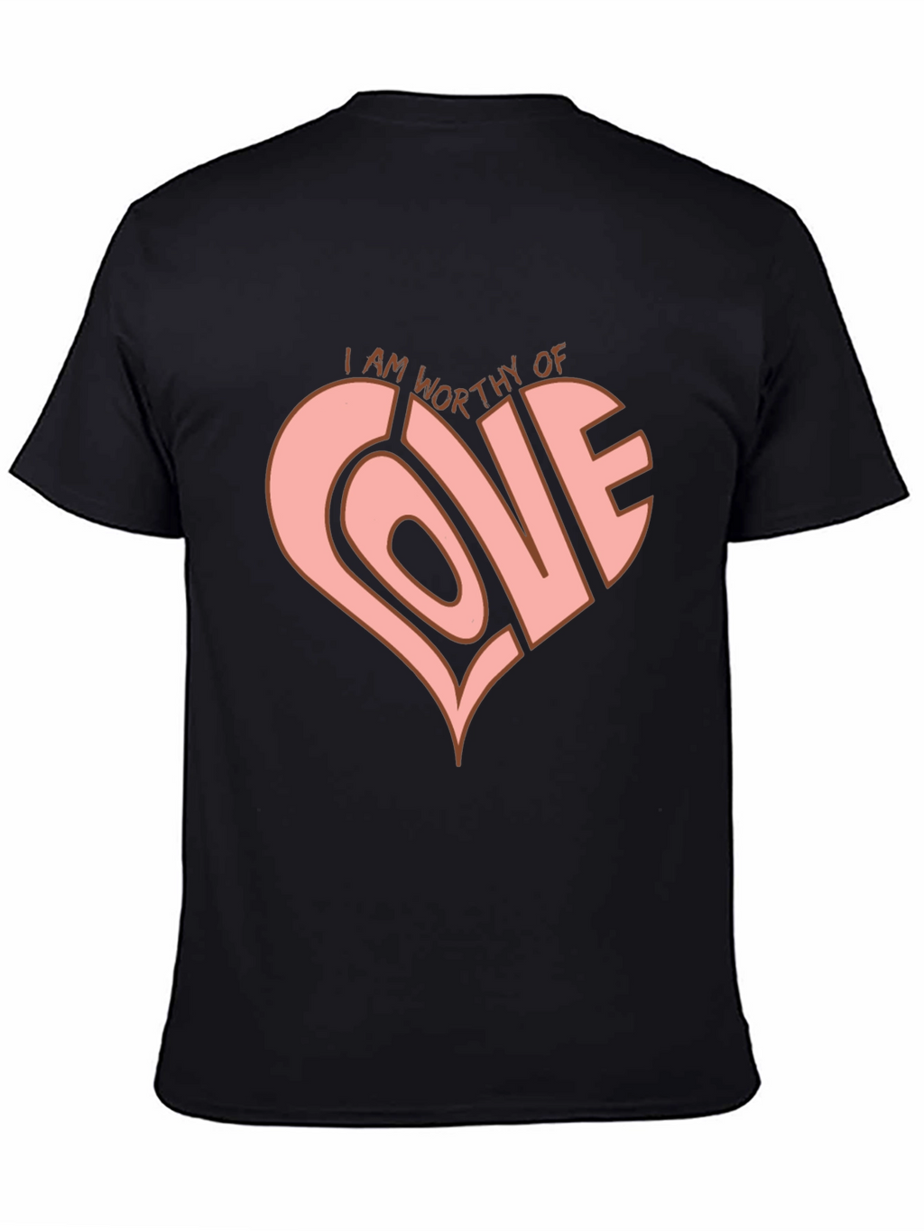 Worthy of Love Heart Graphic Tee - Black