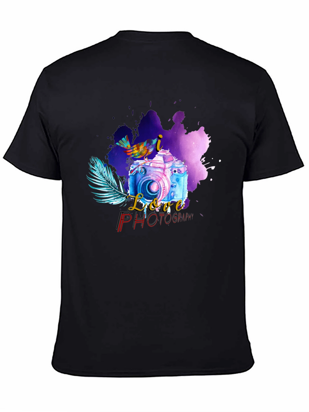 I Love Photography Black T-Shirt