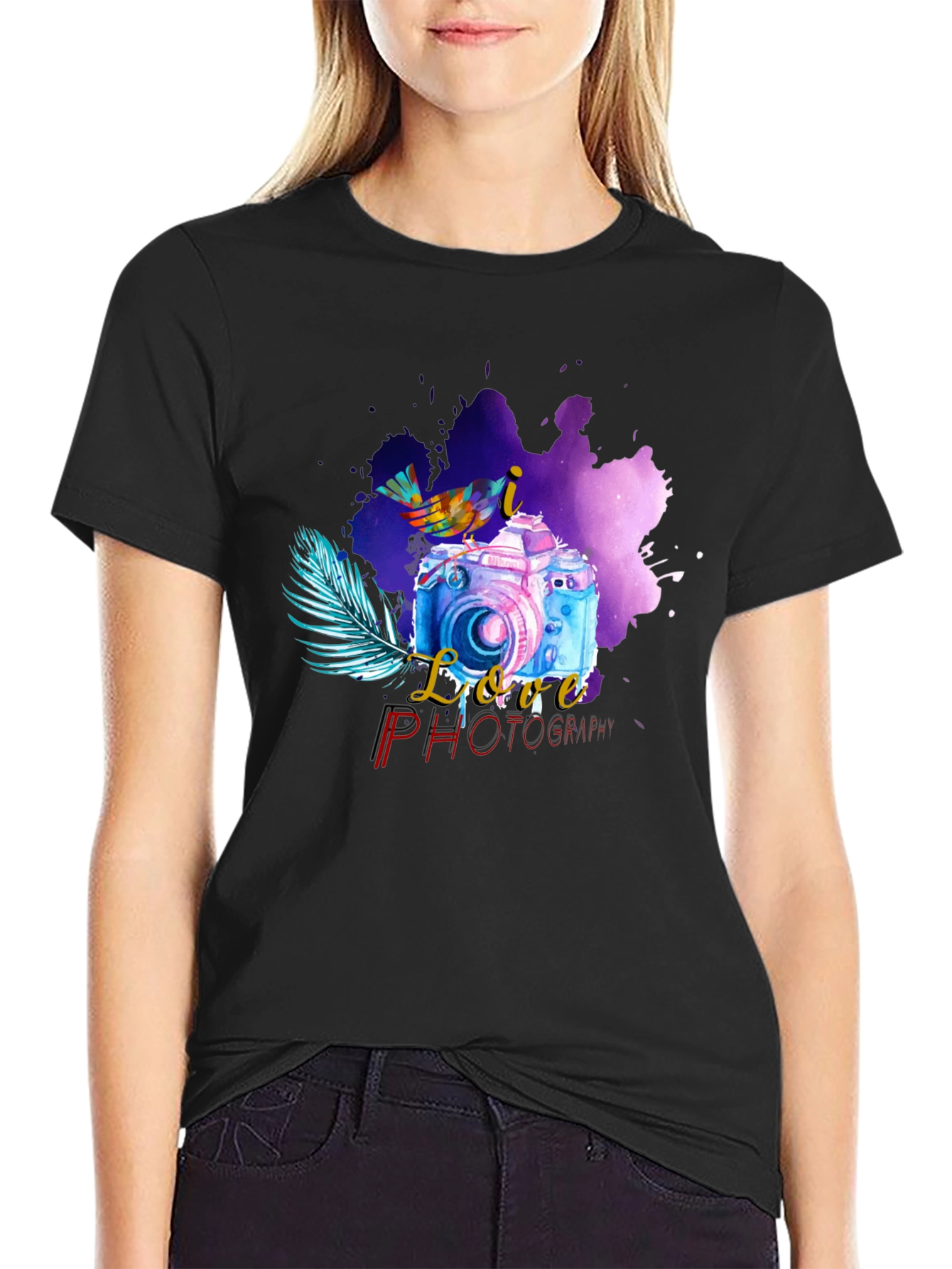 I Love Photography Black T-Shirt