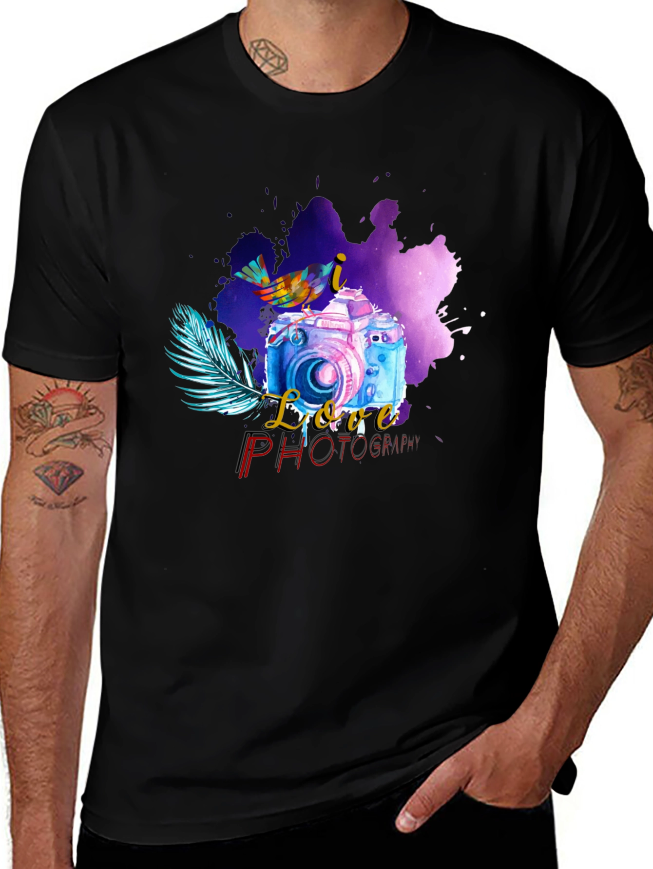 I Love Photography Black T-Shirt