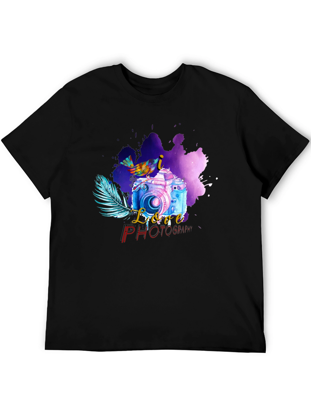 I Love Photography Black T-Shirt