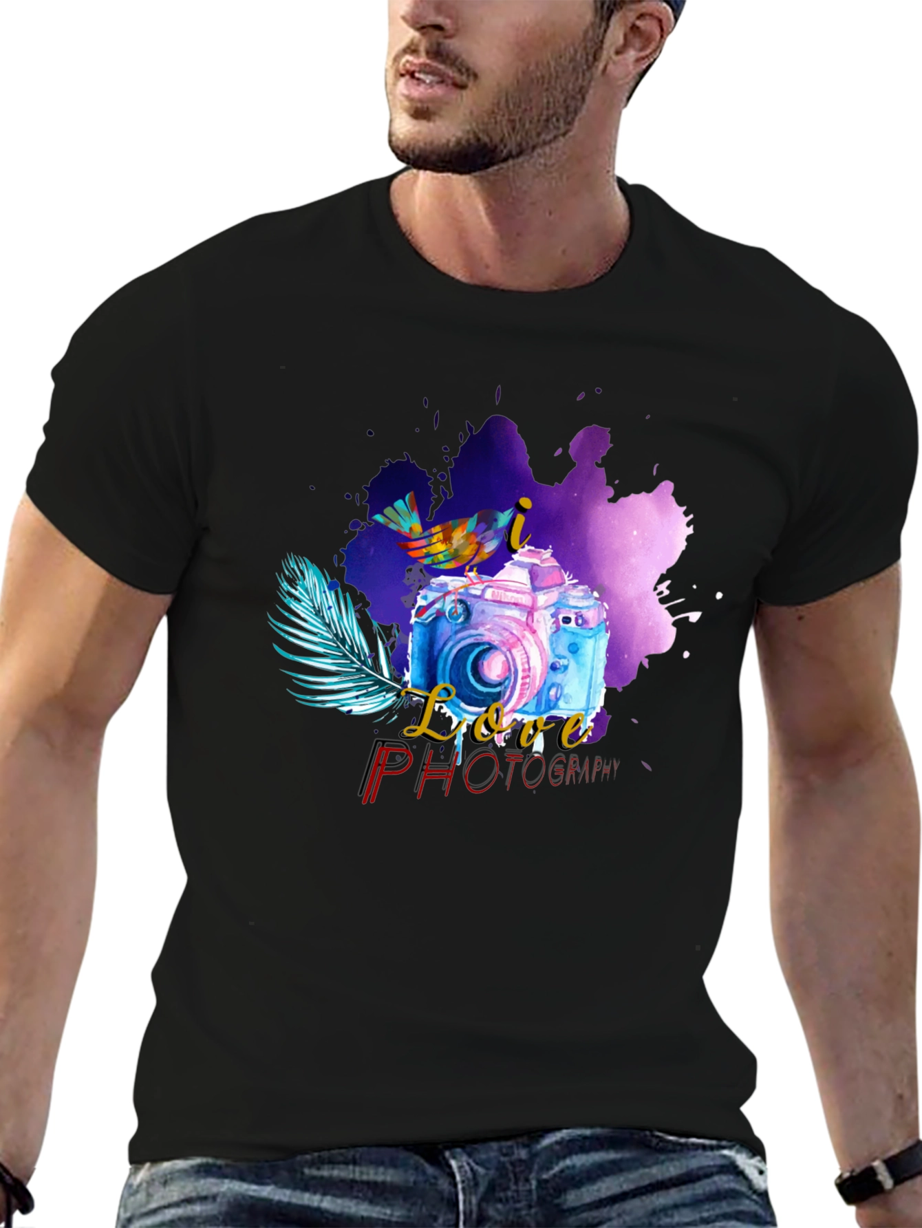 I Love Photography Black T-Shirt
