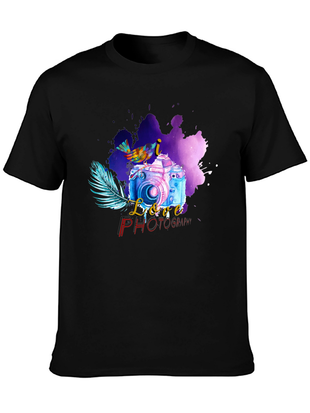 I Love Photography Black T-Shirt