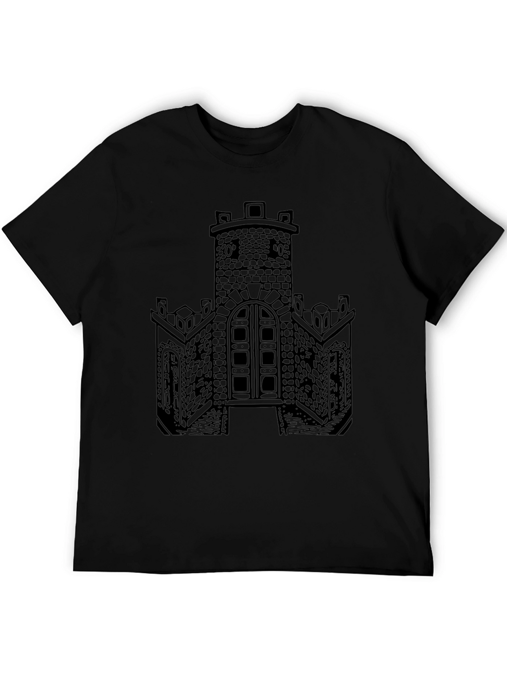 Castle Print Black T-Shirt