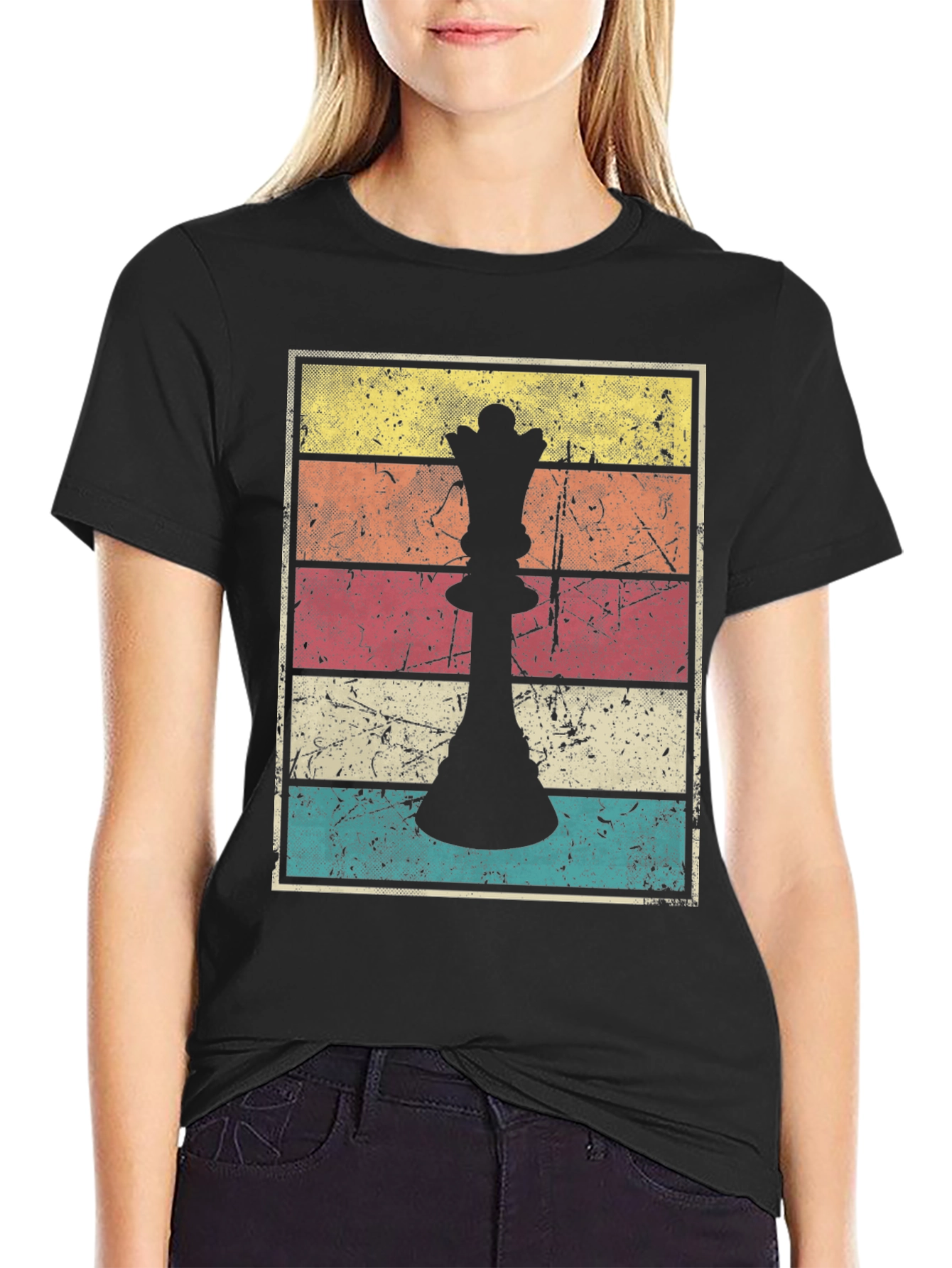 Chess Queen Graphic Tee - Vintage Style T-Shirt