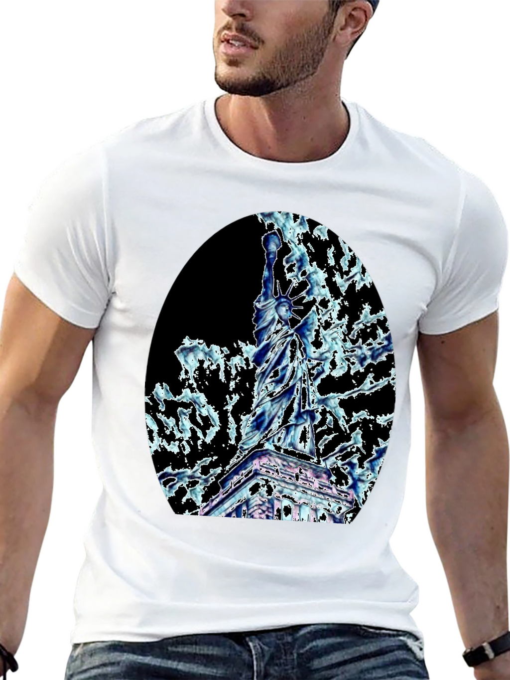 Statue of Liberty Graphic Tee - Black