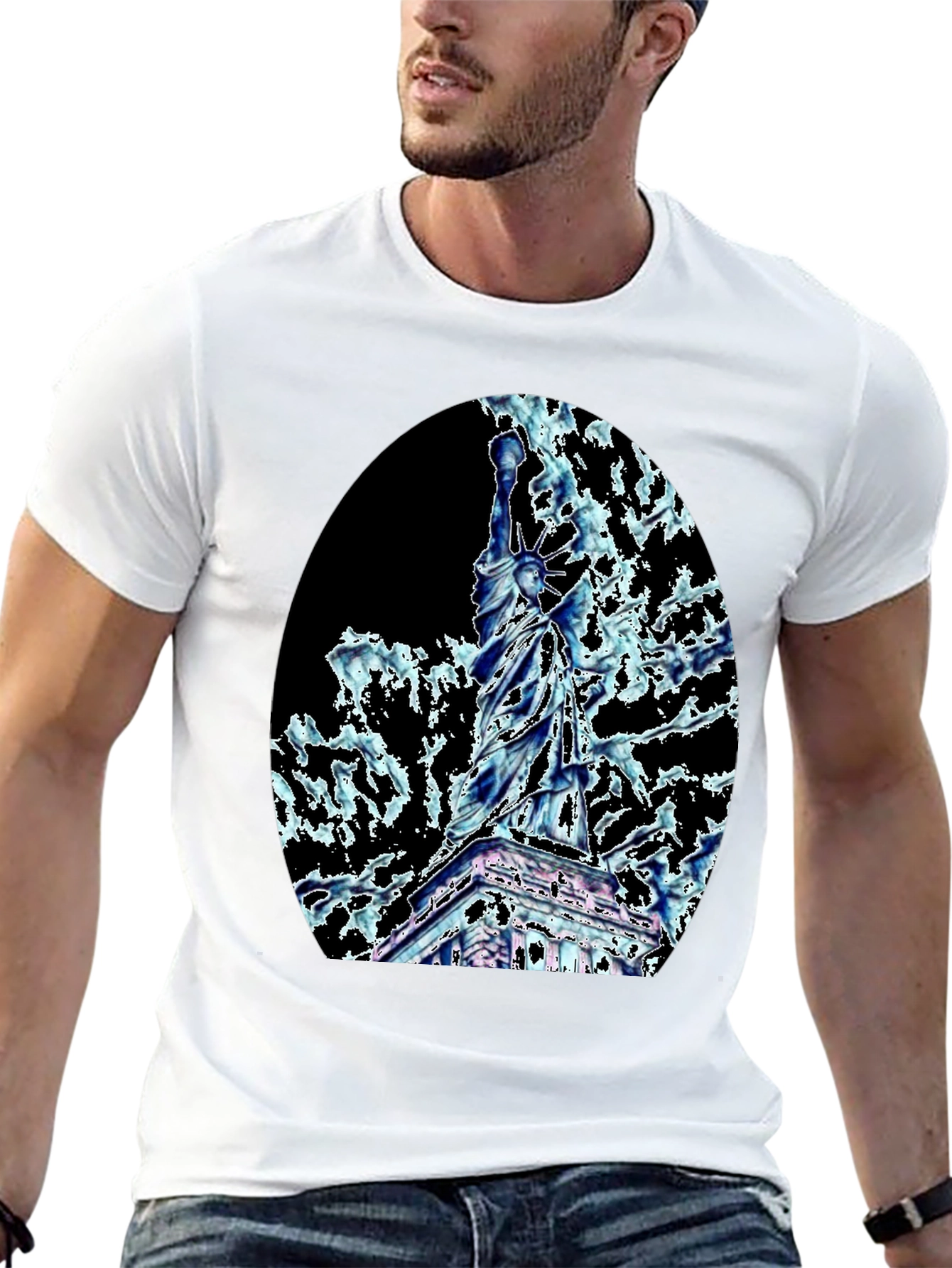Statue of Liberty Graphic Tee - Black