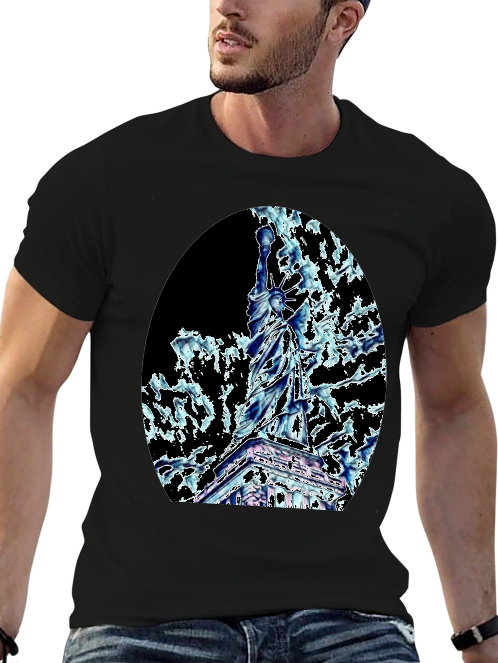 Statue of Liberty Graphic Tee - Black
