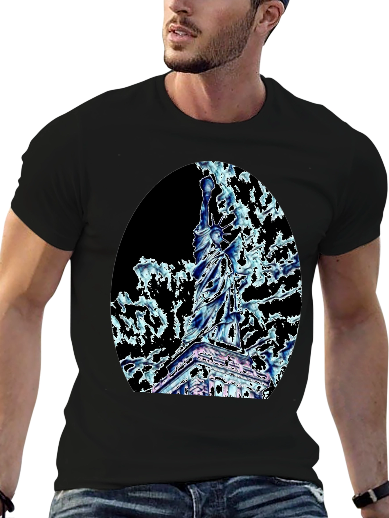 Statue of Liberty Graphic Tee - Black