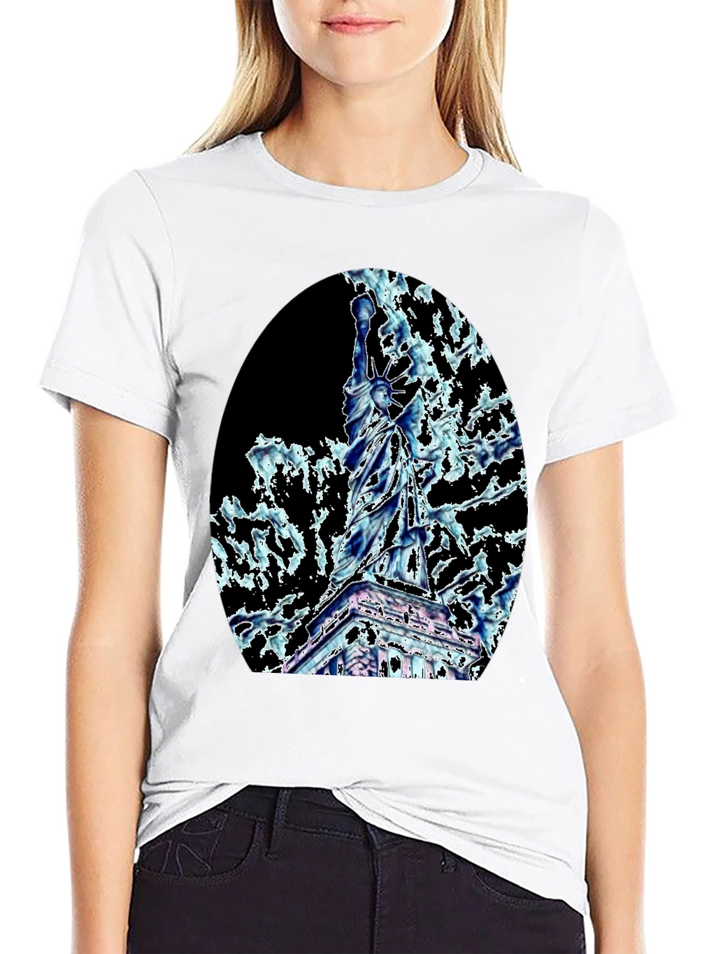 Statue of Liberty Graphic Tee - Black