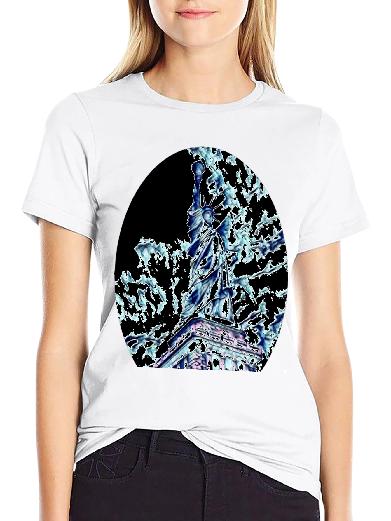 Statue of Liberty Graphic Tee - Black