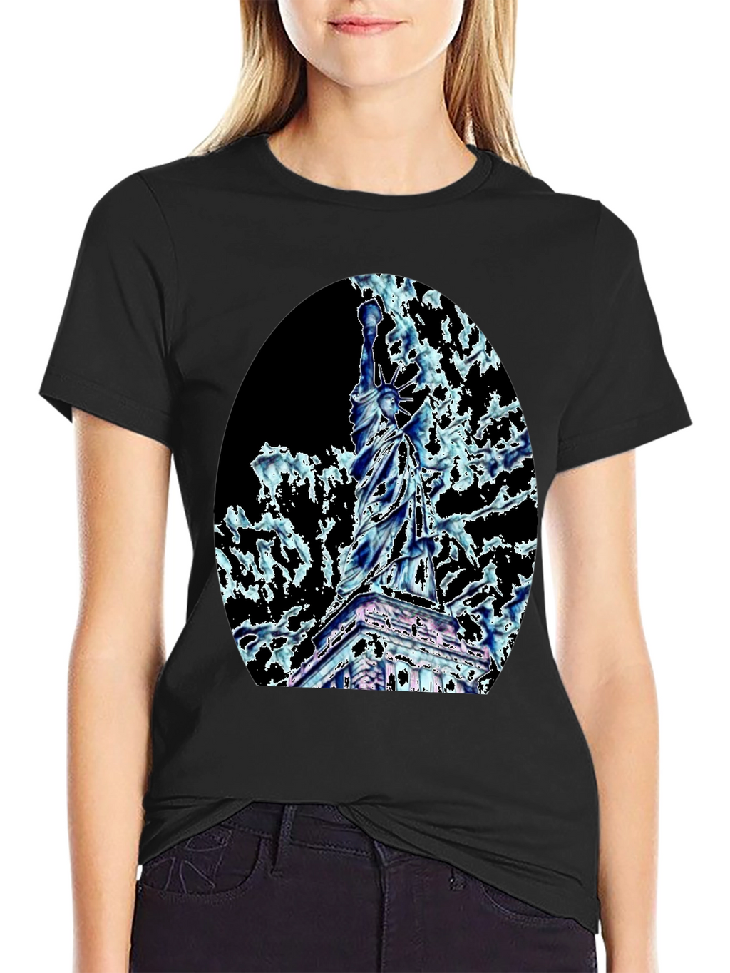 Statue of Liberty Graphic Tee - Black