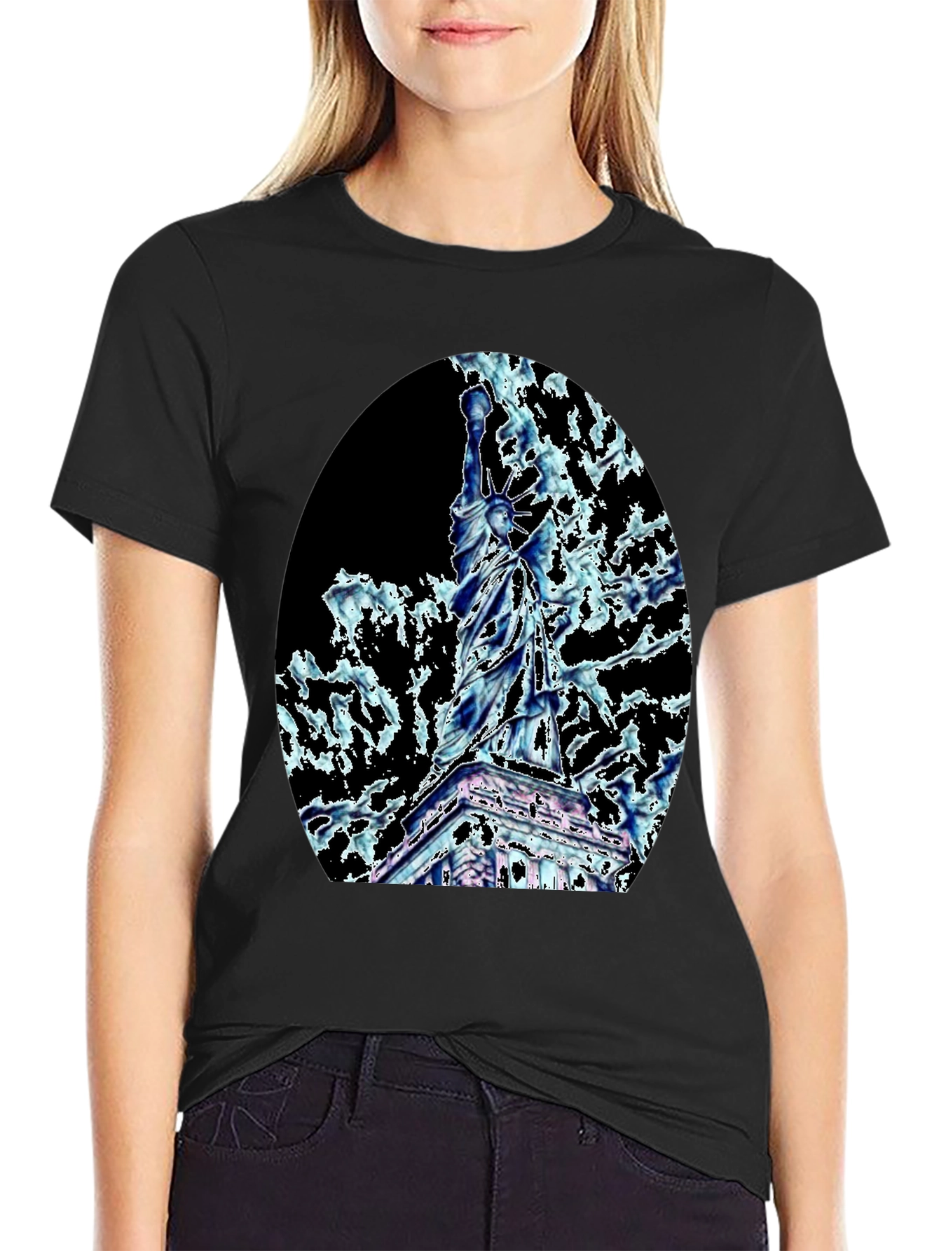 Statue of Liberty Graphic Tee - Black