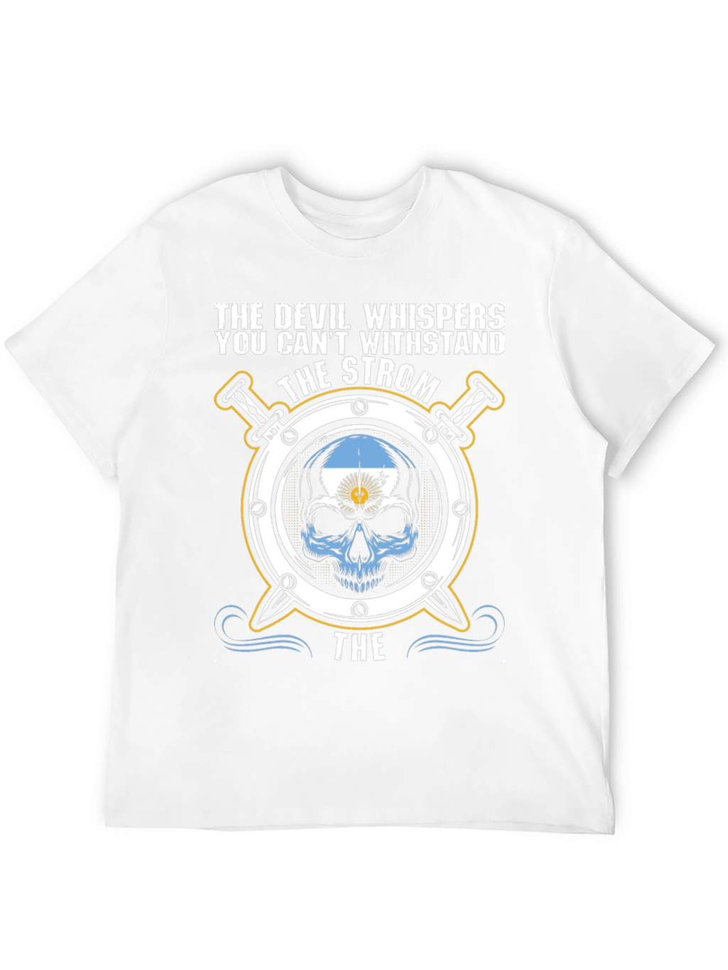 The Devil Whispers Argentina Skull T-Shirt