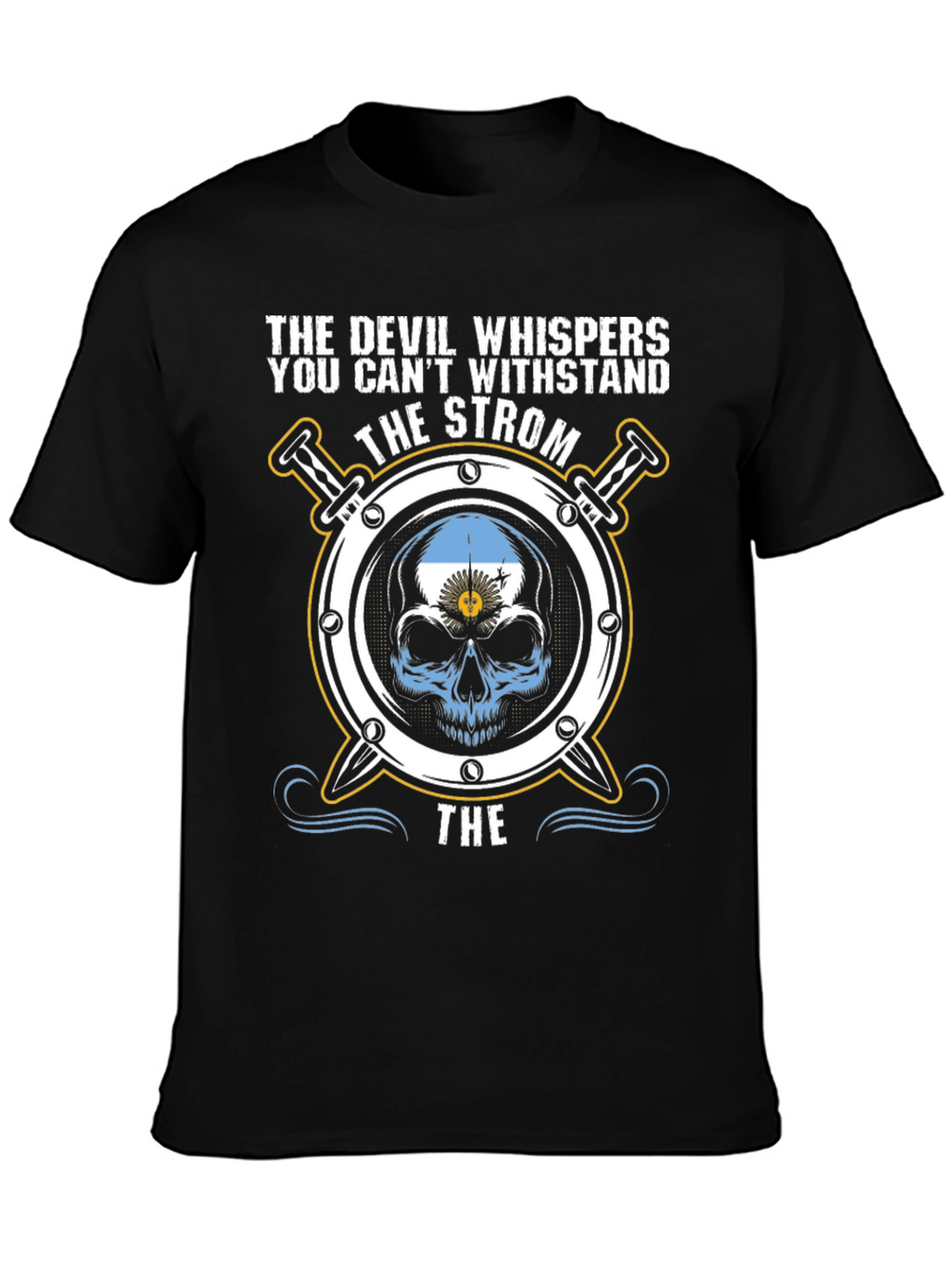 The Devil Whispers Argentina Skull T-Shirt