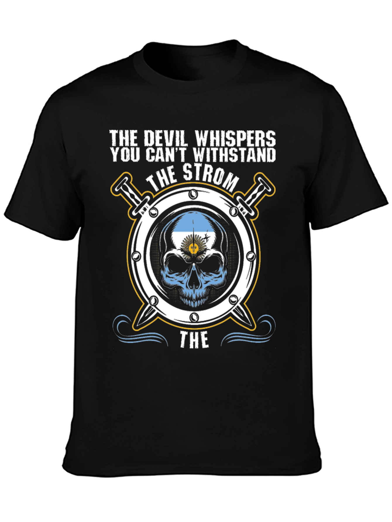 The Devil Whispers Argentina Skull T-Shirt