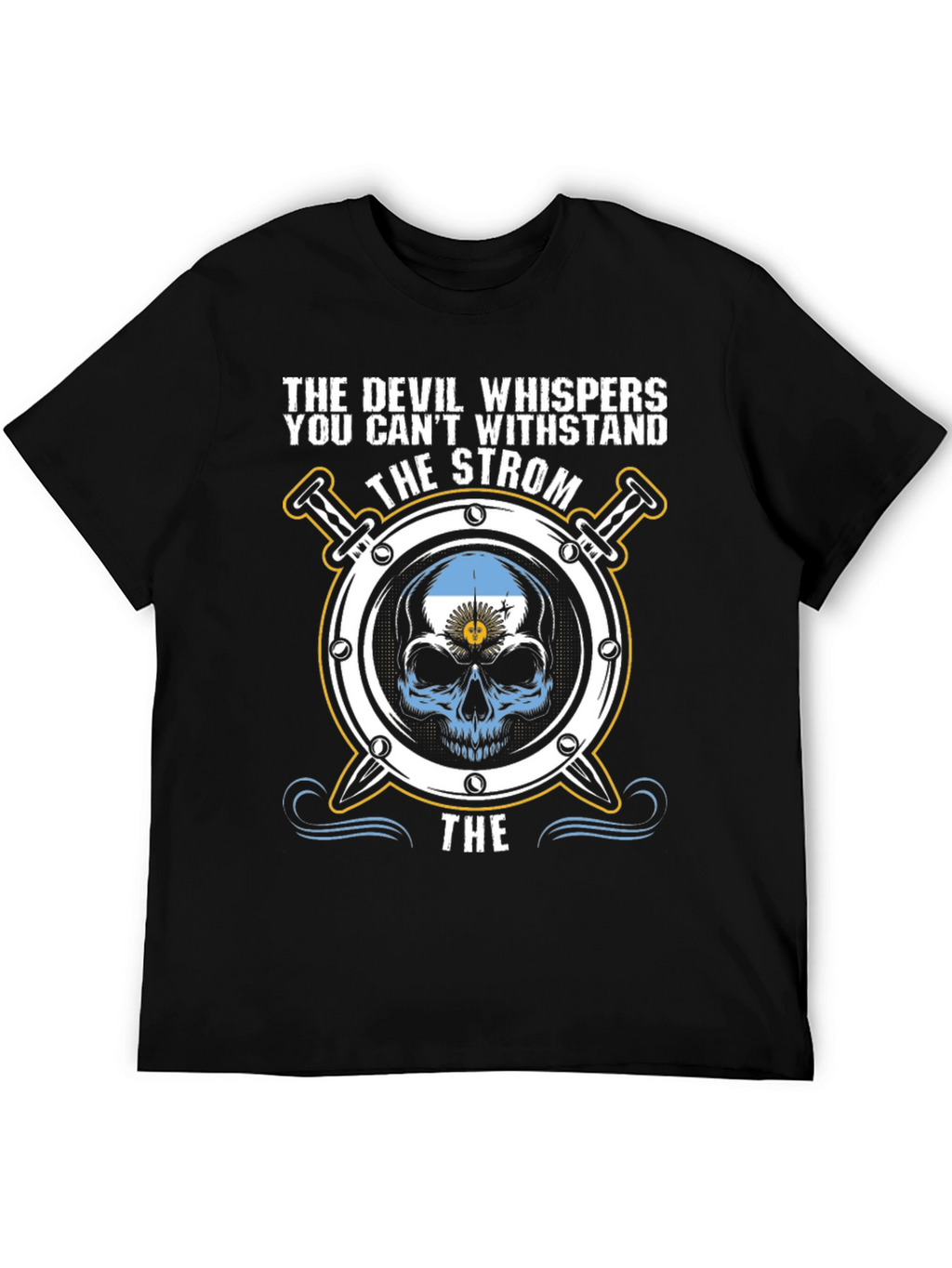 The Devil Whispers Argentina Skull T-Shirt