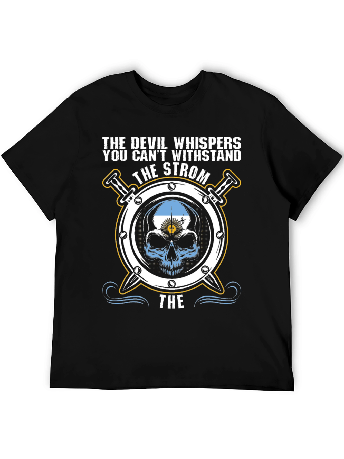 The Devil Whispers Argentina Skull T-Shirt