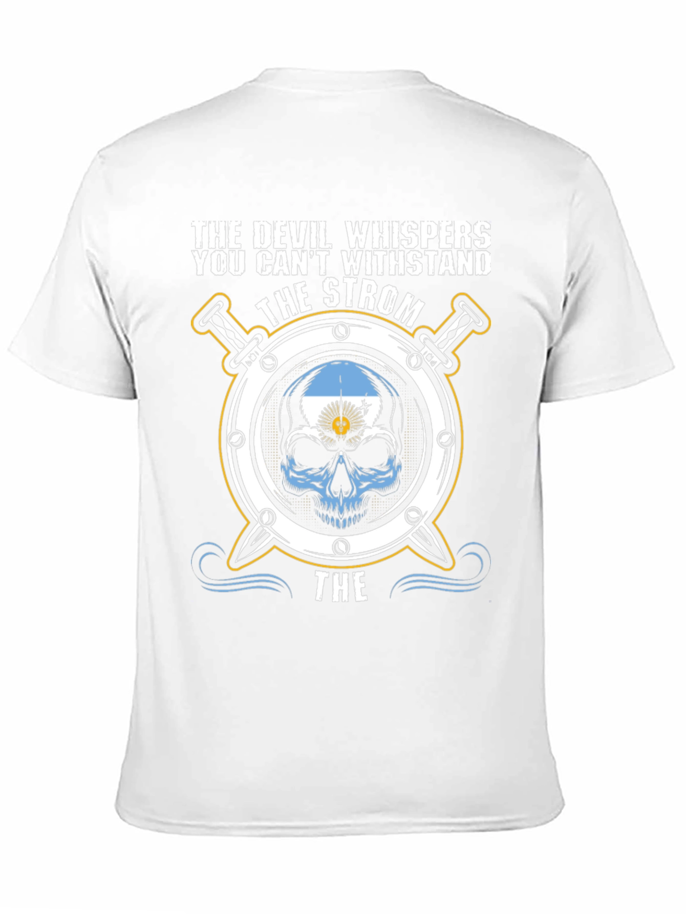 The Devil Whispers Argentina Skull T-Shirt