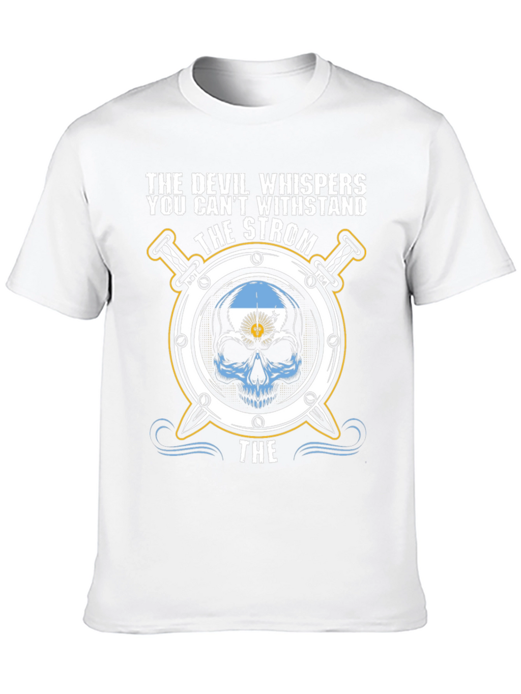 The Devil Whispers Argentina Skull T-Shirt