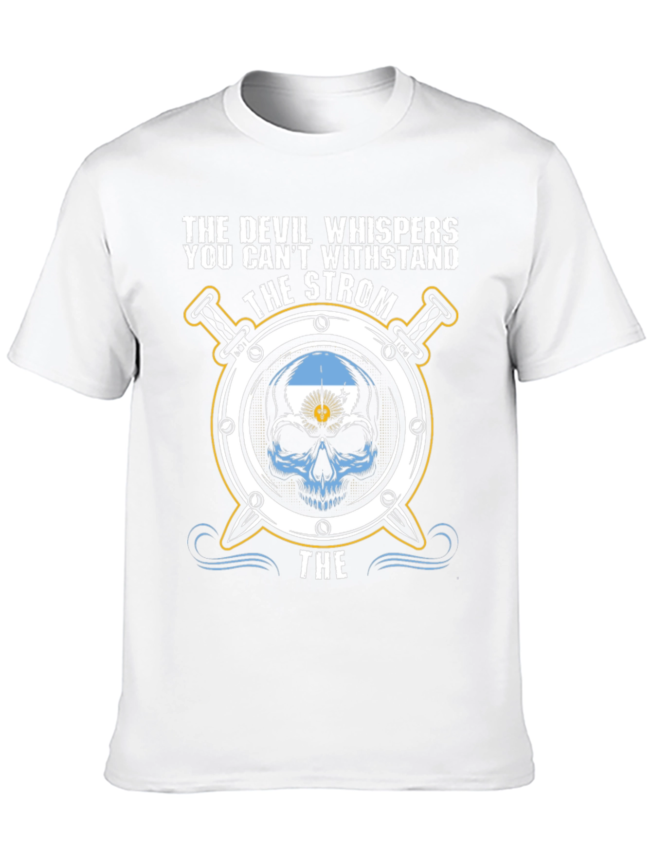 The Devil Whispers Argentina Skull T-Shirt
