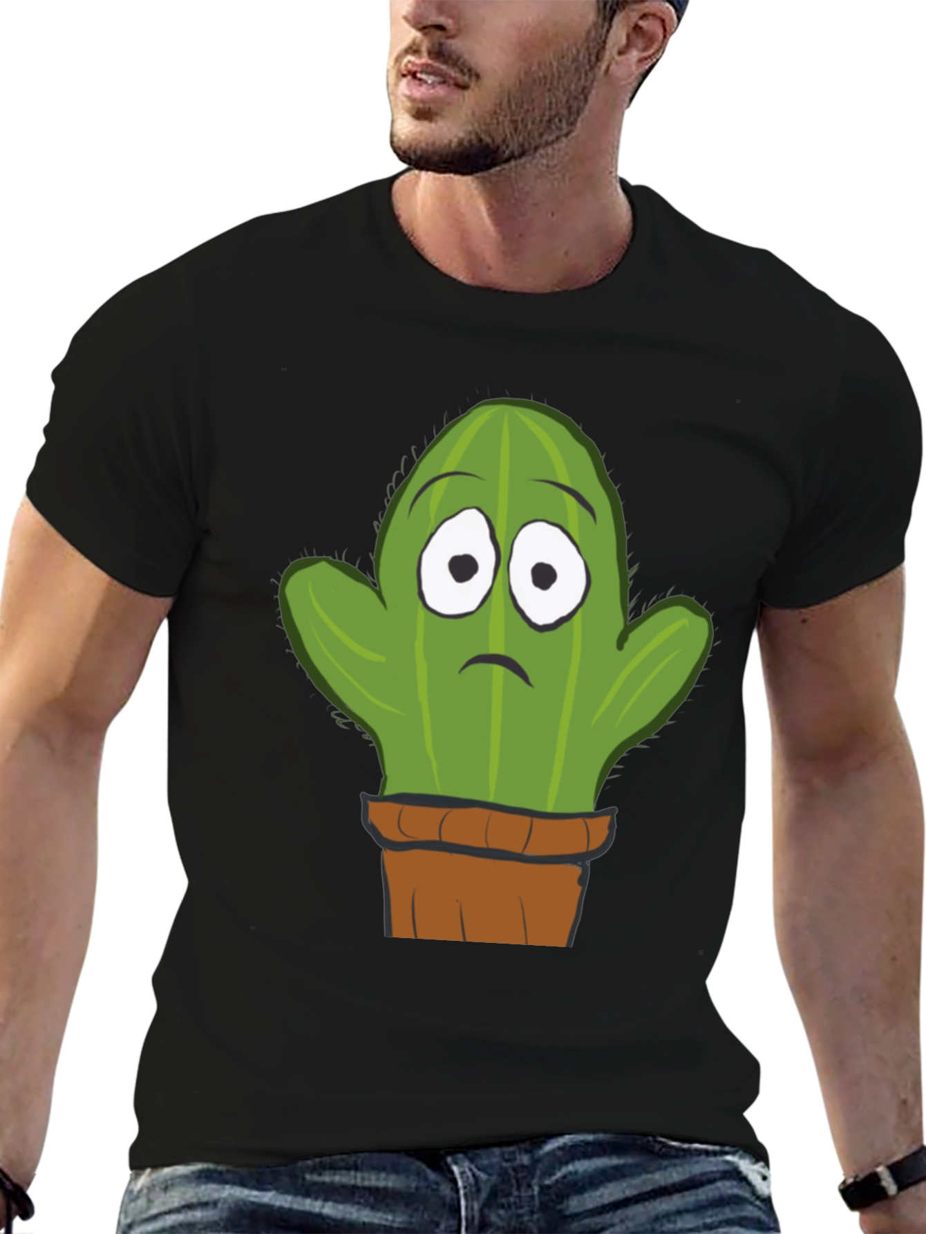 Sad Cactus T-Shirt - Graphic Tee for Plant Lovers