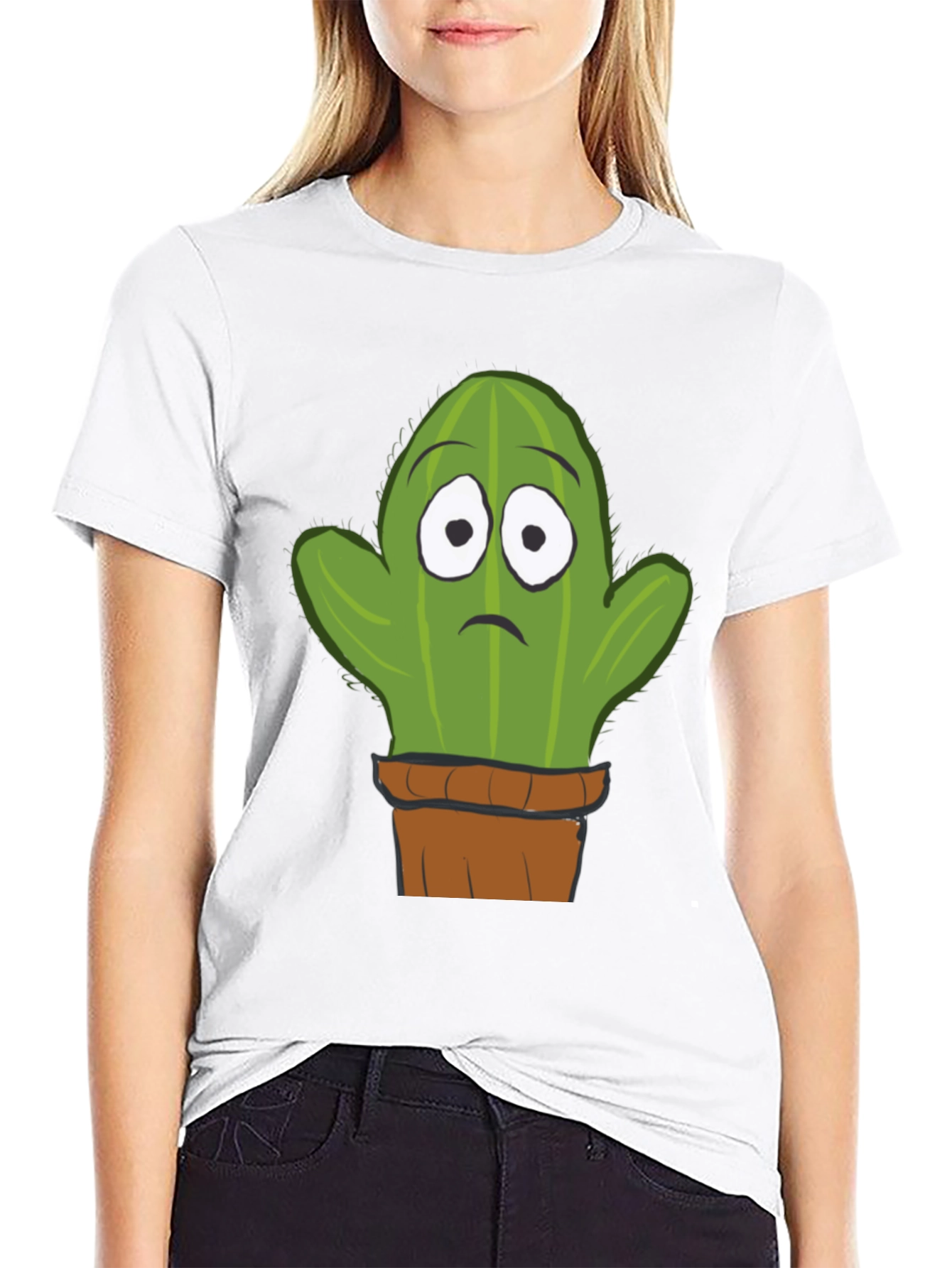 Sad Cactus T-Shirt - Graphic Tee for Plant Lovers