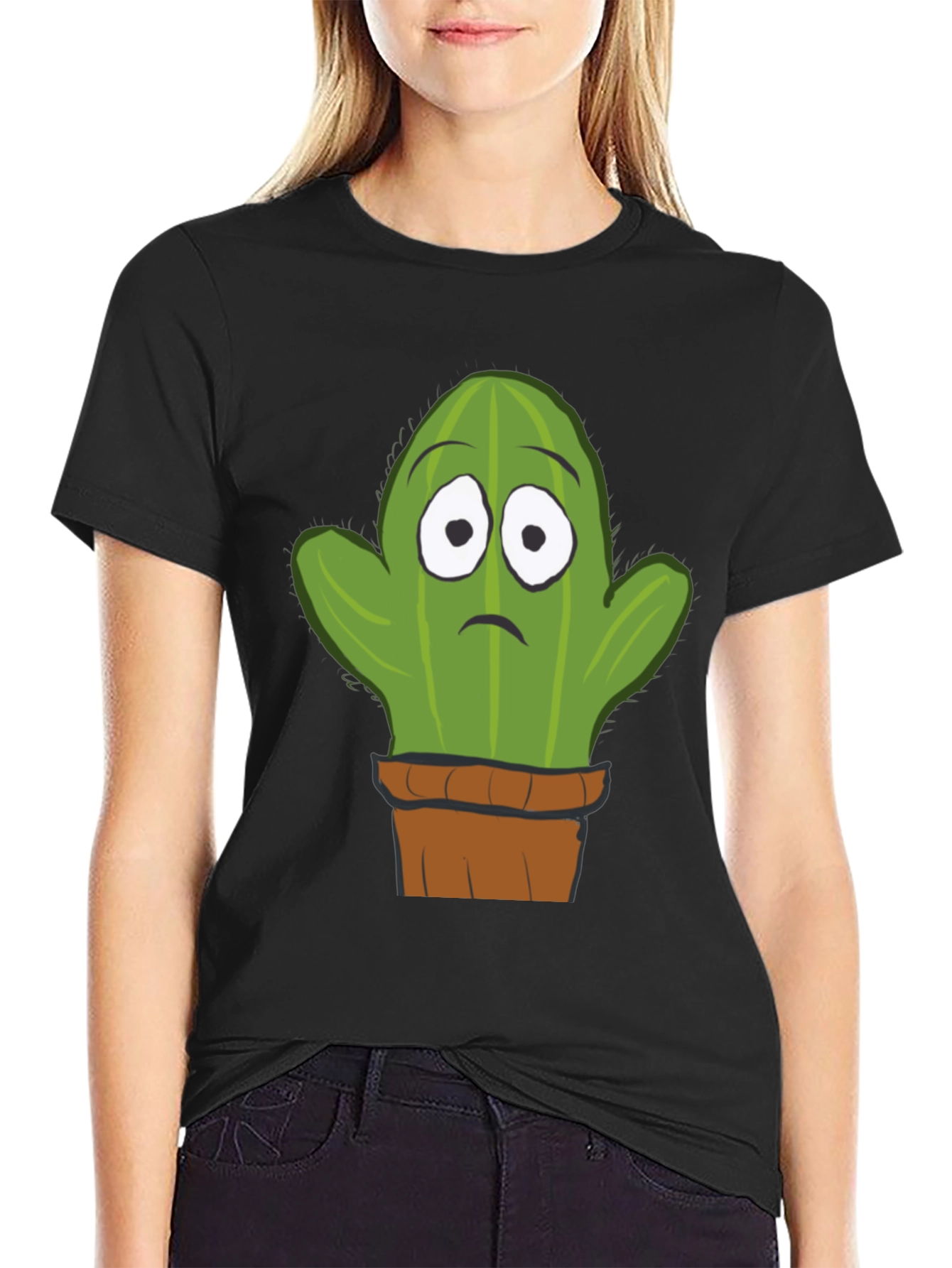 Sad Cactus T-Shirt - Graphic Tee for Plant Lovers