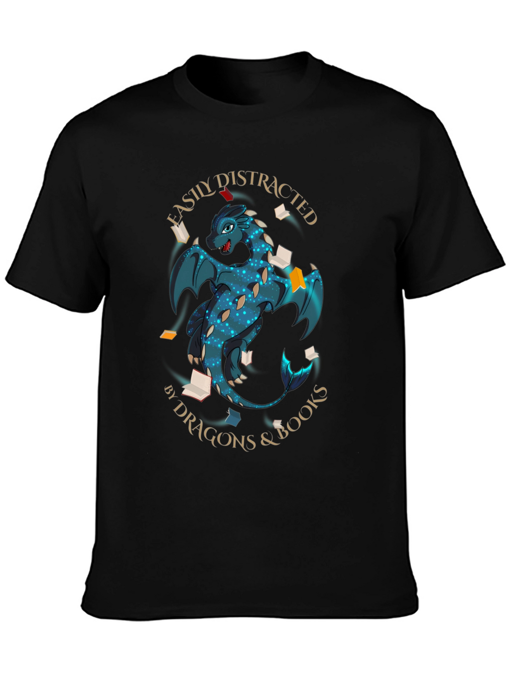 Easily Distracted By Dragons & Books T-Shirt