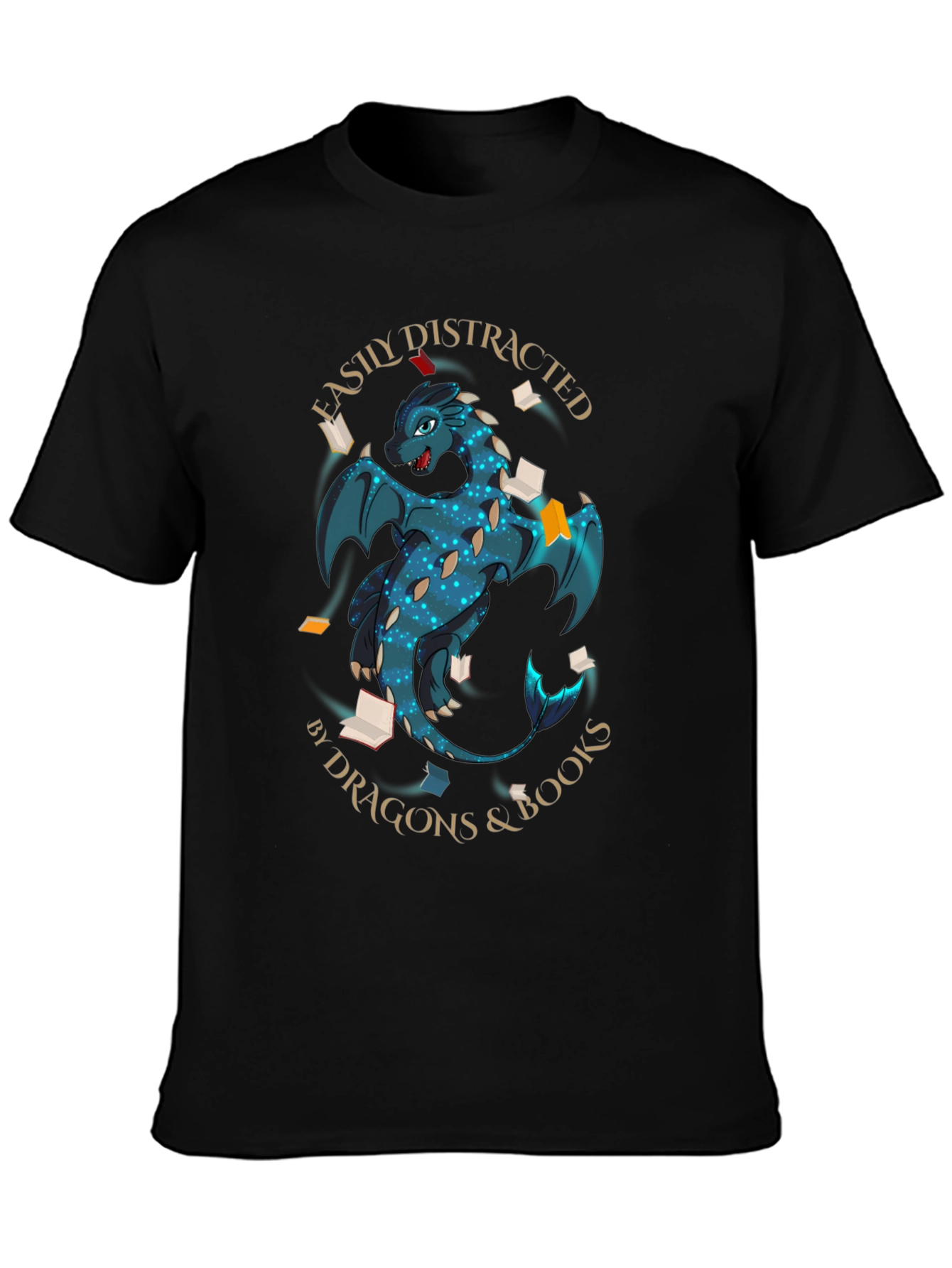 Easily Distracted By Dragons & Books T-Shirt