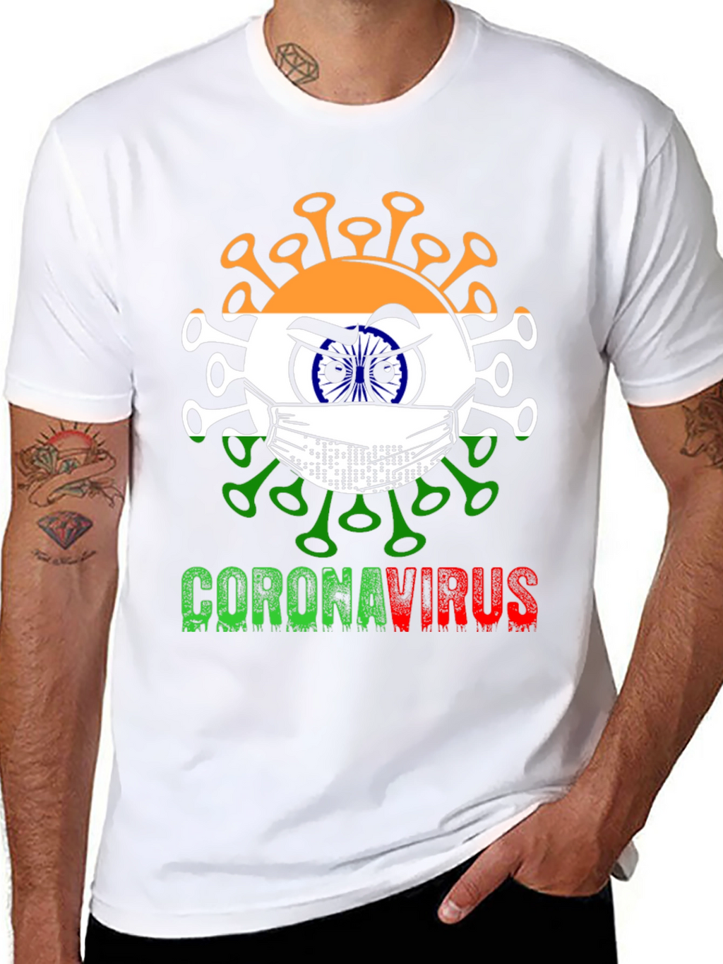 India Flag CoronaVirus T-Shirt