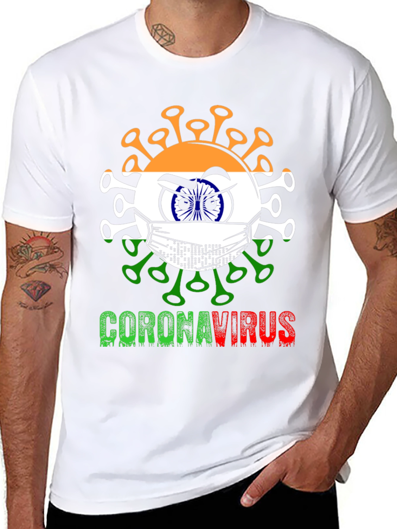 India Flag CoronaVirus T-Shirt