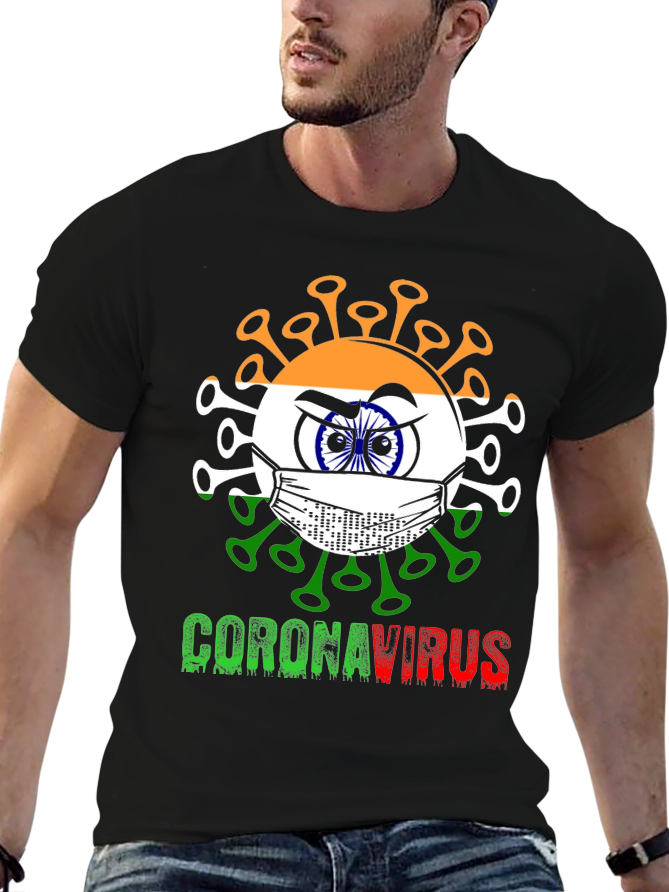 India Flag CoronaVirus T-Shirt