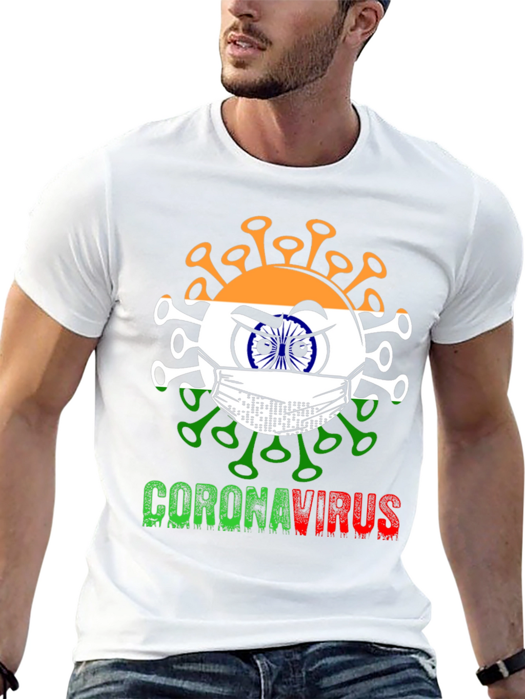 India Flag CoronaVirus T-Shirt