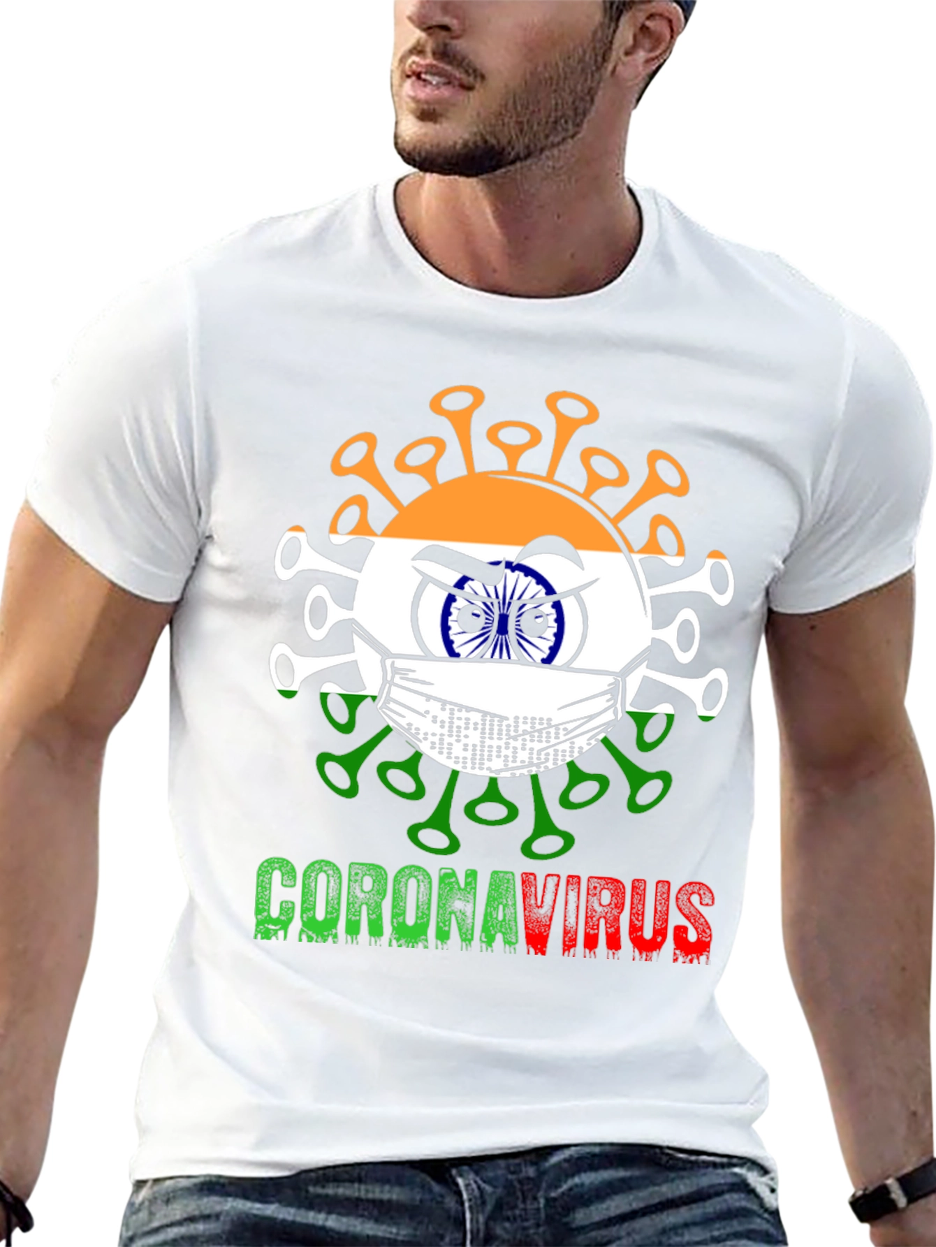 India Flag CoronaVirus T-Shirt