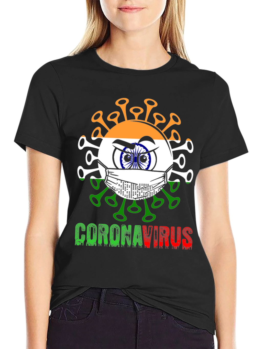 India Flag CoronaVirus T-Shirt